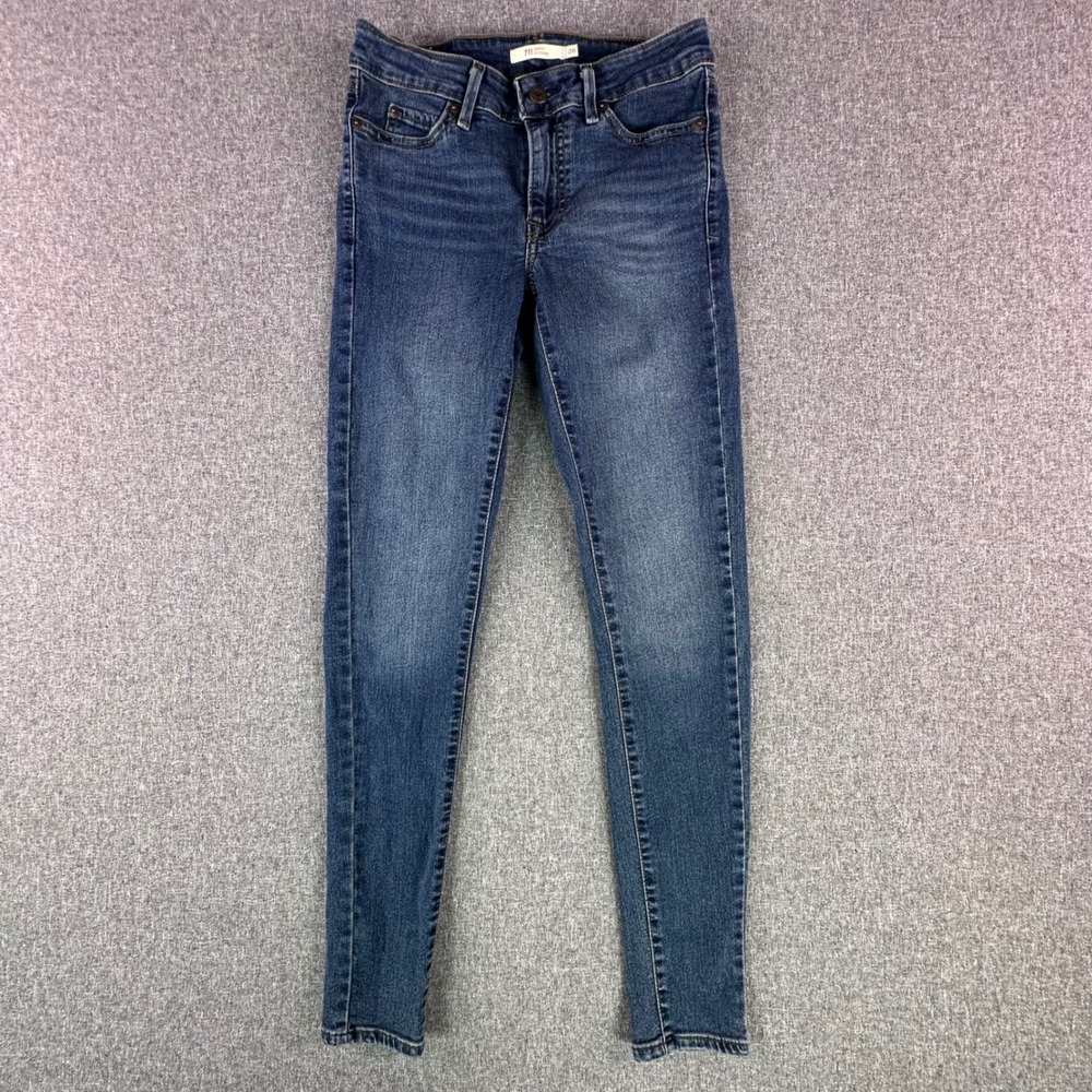 Levi's Jeans Womens 26 711 Skinny Filiforme Blue Medium Wash Stretch Denim